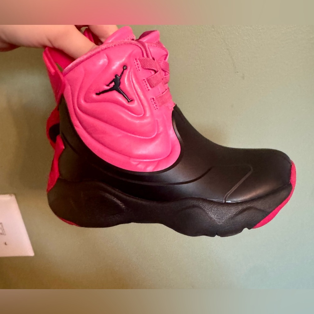 Nike Air Jordan Drip 23 kids' rain boot in the "Pinksicle"  color